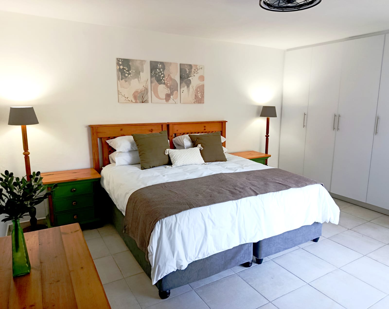 The bedroom with a king-size bed